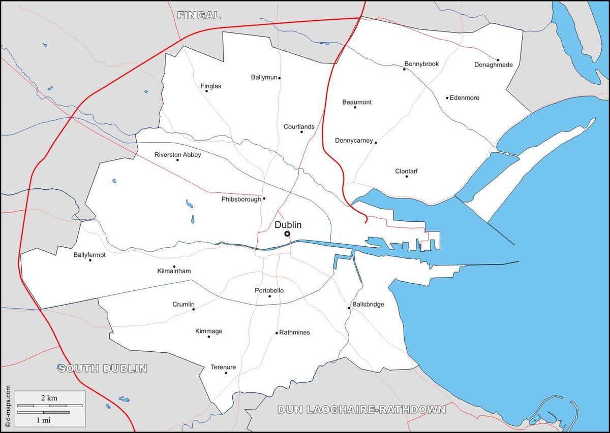 карта наваколля Дубліна