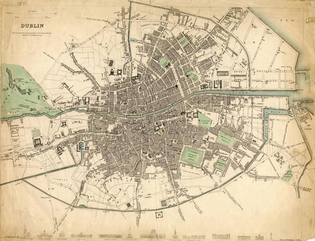 карту Дубліна ў 1916 годзе