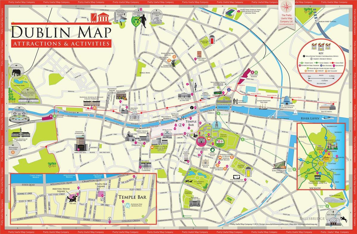 турыстычная карта Дублін