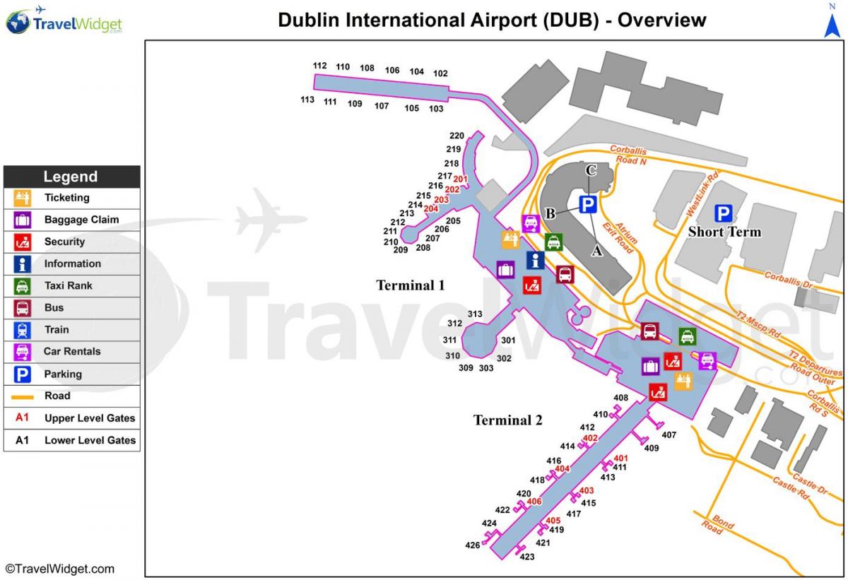 карта аэрапорт Дублін