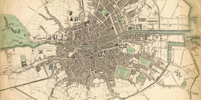 Карту Дубліна ў 1916 годзе